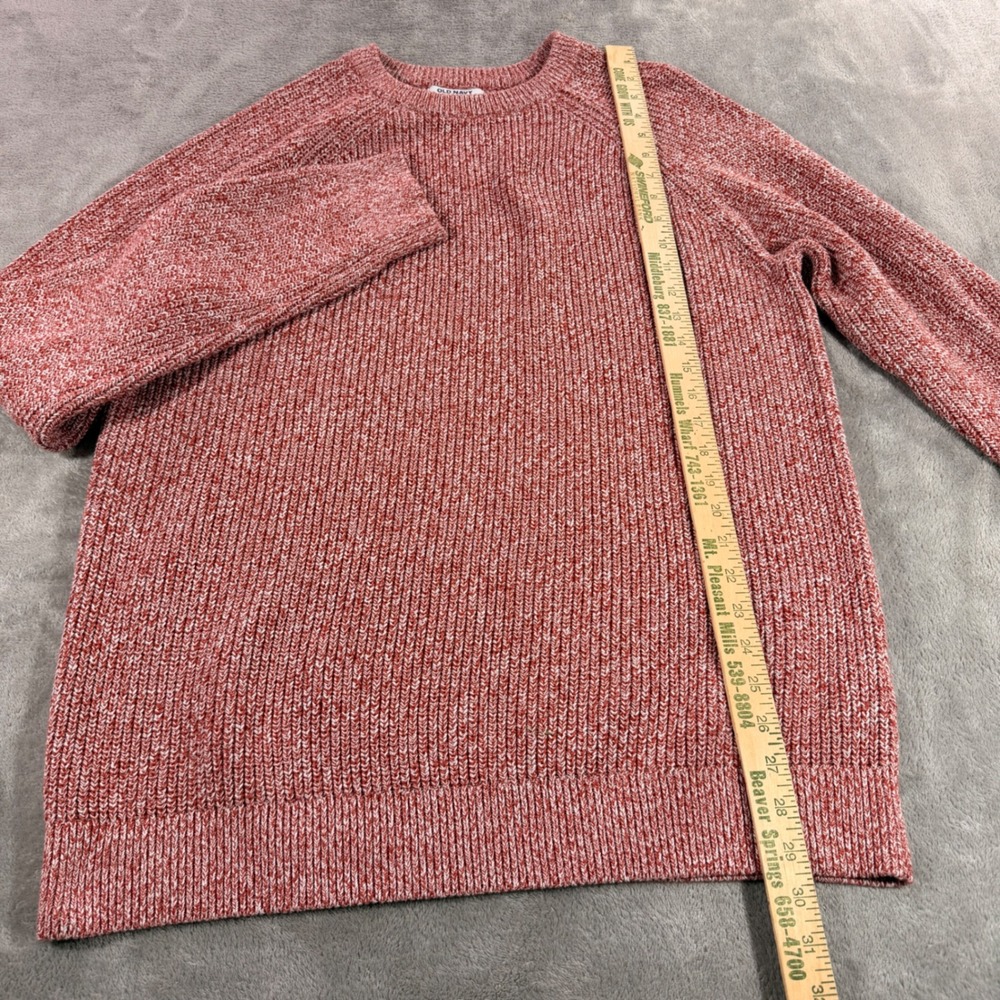 Old Navy Sweater Women Large Terracotta Marled Knit Crewneck Raglan Cotton - Picture 2 of 8